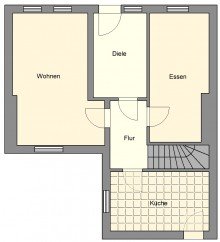 Grundriss H   EG 1.	Gro�z�giges Anwesen mit zwei H�usern, zwei Stra�enzug�ngen und Garage � Ideal f�r Familien