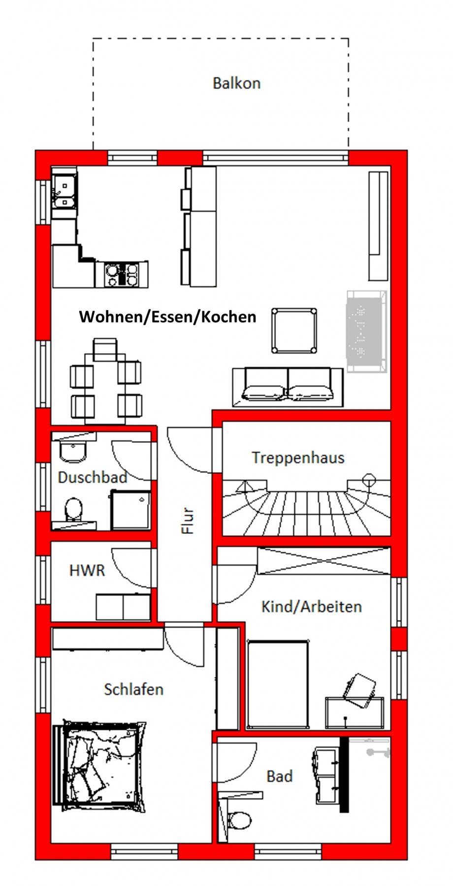 Grndriss Beispiel DG Wohngrundst�ck R�sselsheim
