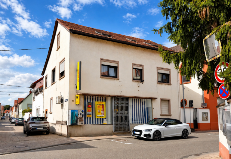 Stra�enansicht Gimbsheim Haus Voranzeige - Wohn- und Gesch�ftshaus mit drei Wohnungen